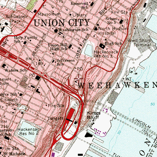 Topographic Map of Woodrow Wilson School, NJ