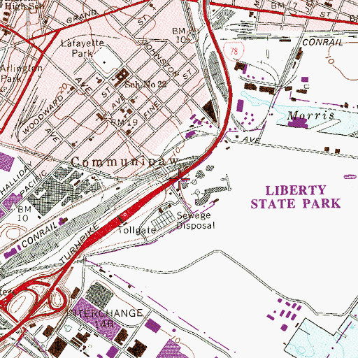 Topographic Map of Interchange 14C, NJ