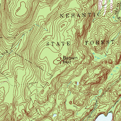 Topographic Map of Brown Hill, CT