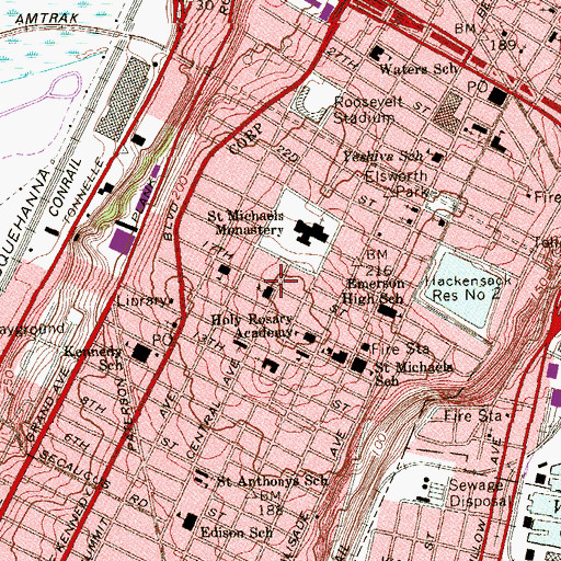 Topographic Map of Saint Francis Academy, NJ