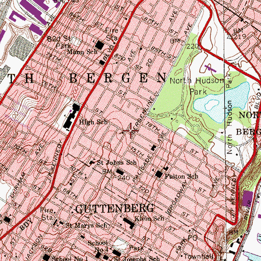 Topographic Map of Evangelical Lutheran Church of Our Savior, NJ