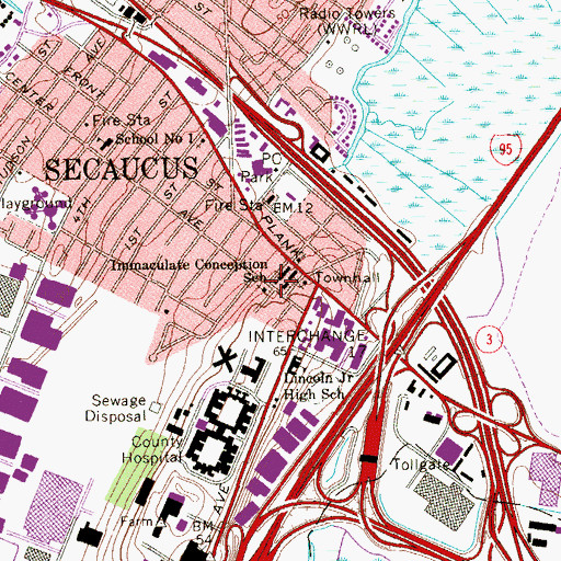 Topographic Map of First Reformed Church, NJ