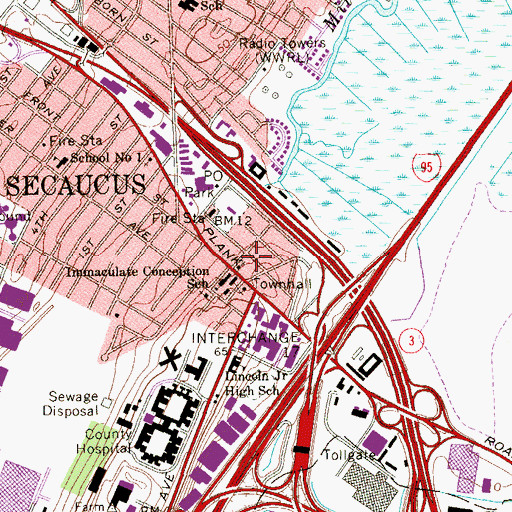 Topographic Map of Saint Matthew's Lutheran Church, NJ