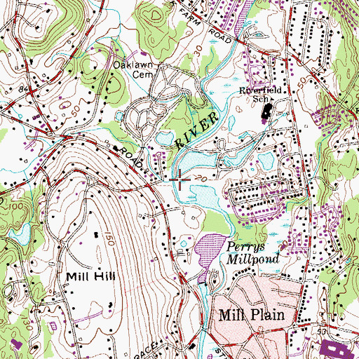 Topographic Map of Browns Brook, CT