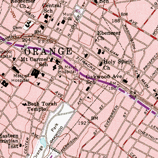 Topographic Map of House of Prayer Church, NJ