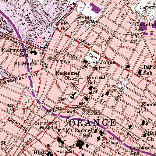 Topographic Map of New Life Church of God, NJ