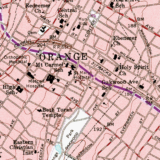 Topographic Map of Unity Baptist Church, NJ