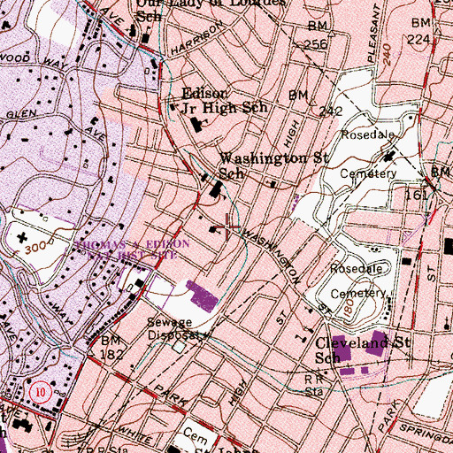 Topographic Map of Patterson Memorial Presbyterian Church, NJ