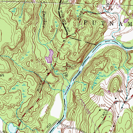 Topographic Map of Bruce Cemetery, CT