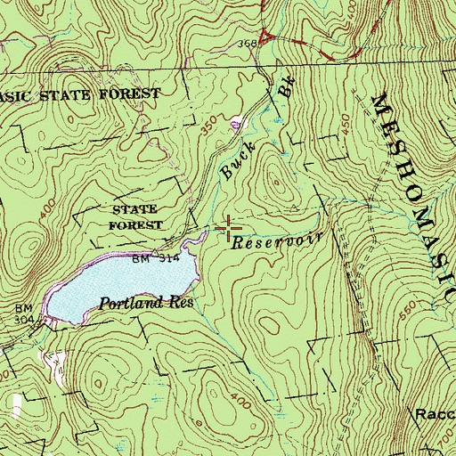 Topographic Map of Buck Brook, CT