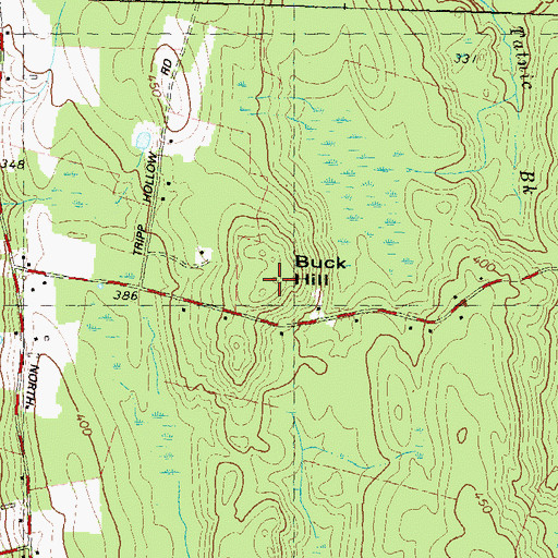 Topographic Map of Buck Hill, CT