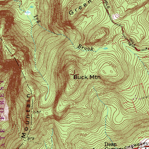 Topographic Map of Buck Mountain, CT