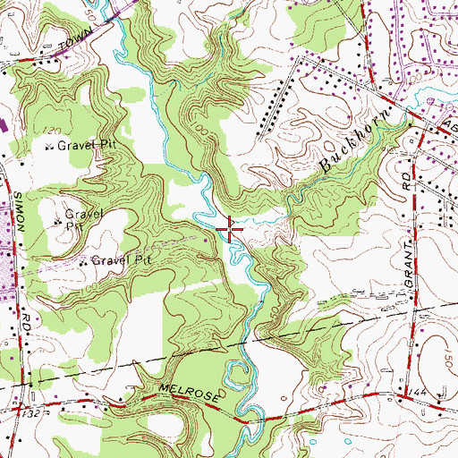 Topographic Map of Buckhorn Brook, CT