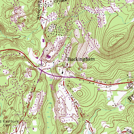 Topographic Map of Buckingham, CT