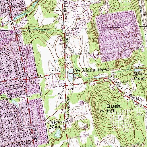 Topographic Map of Buckland Pond, CT