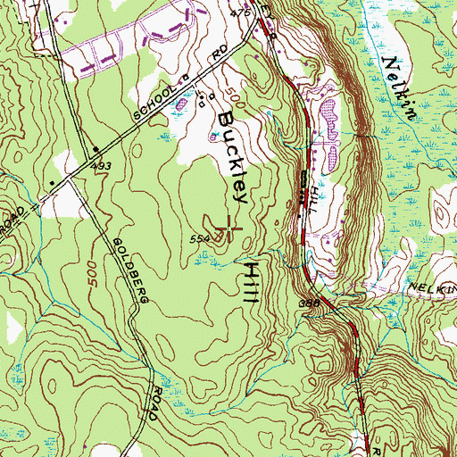 Topographic Map of Buckley Hill, CT