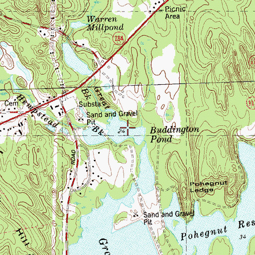 Topographic Map of Buddington Pond, CT