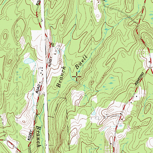 Topographic Map of Buell Brook, CT