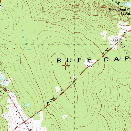 Topographic Map of Buff Cap Hill, CT