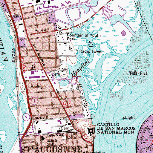 Topographic Map of Shrine of our Lady of La Leche, FL