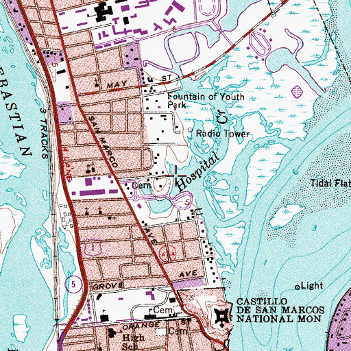 Topographic Map of Our Lady of La Leche Chapel, FL