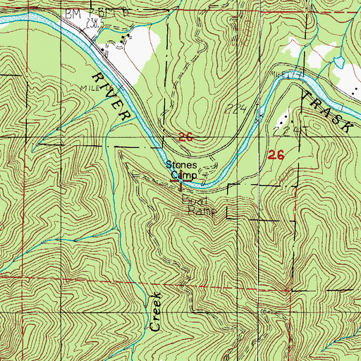 Topographic Map of Stones Road Boat Launch, OR