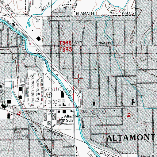 Topographic Map of Etna Park, OR