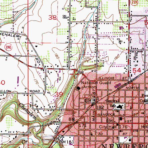 Topographic Map of Armory Park, OR