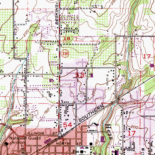 Topographic Map of College Park, OR