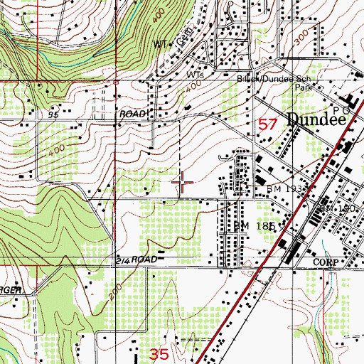 Topographic Map of Falcon Crest Park, OR