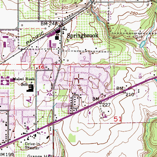 Topographic Map of Gladys Park, OR