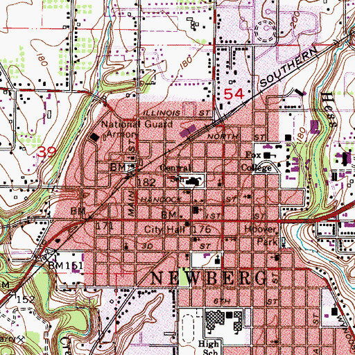 Topographic Map of Rotary Centennial Park, OR