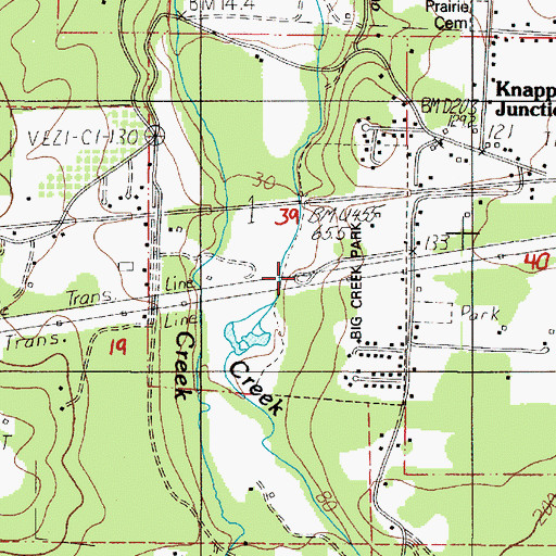 Topographic Map of Big Creek County Park, OR
