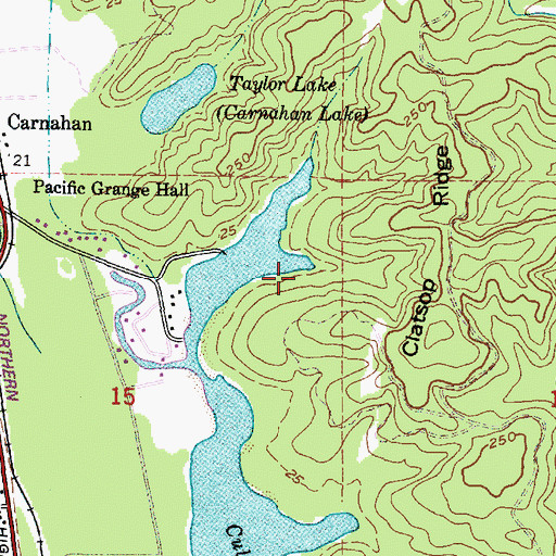 Topographic Map of Camp Cullaby, OR