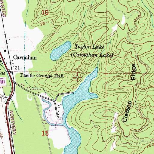 Topographic Map of Carnahan County Park, OR