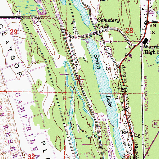 Topographic Map of Smith Lake County Park, OR