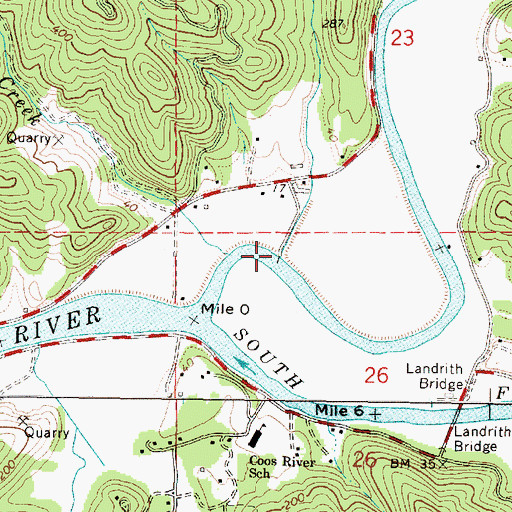 Topographic Map of Doris Place Boat Ramp, OR