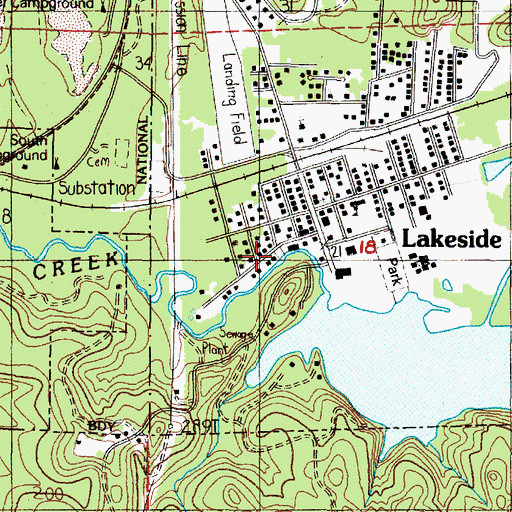Topographic Map of 6th Street Tenmile Lake Boat Ramp, OR