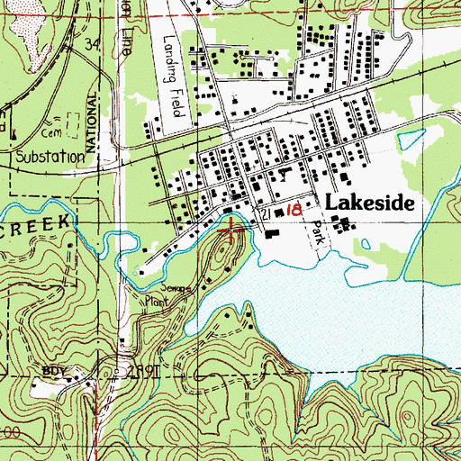 Topographic Map of 8th Street Tenmile Lake Boat Ramp, OR
