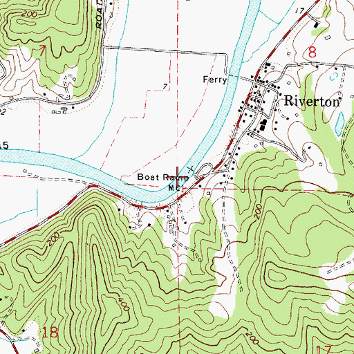 Topographic Map of Riverton Boat Ramp, OR