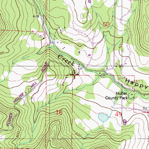 Topographic Map of Power House County Park, OR