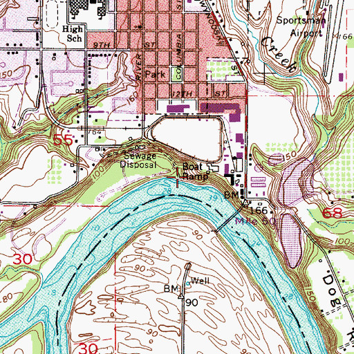 Topographic Map of Rogers Landing County Park, OR