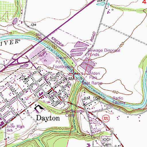 Topographic Map of Alderman Park, OR