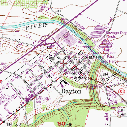 Topographic Map of Courthouse Square Park, OR