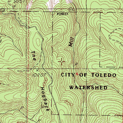 Topographic Map of Memorial Lumbermans Park, OR