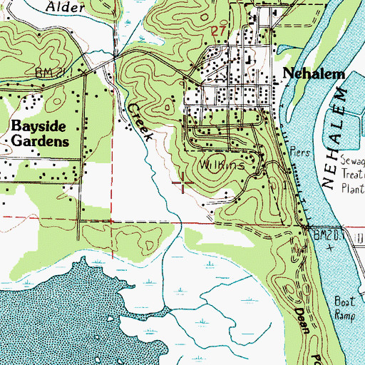 Topographic Map of Nehalem City Park, OR