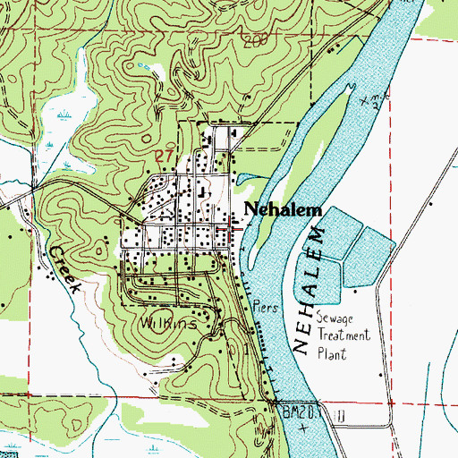 Topographic Map of Nehalem H Street Public Dock, OR