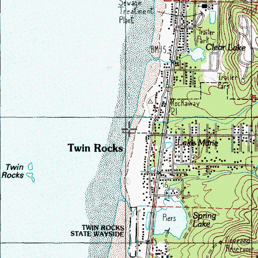 Topographic Map of Rockaway Beach City Park, OR