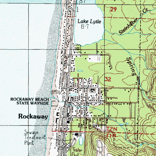 Topographic Map of Seaview City Park, OR
