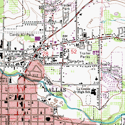 Topographic Map of Gala Park, OR